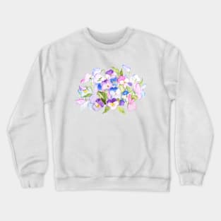 colorful pansies arrangement watercolor Crewneck Sweatshirt